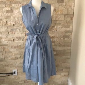 Who What Wear Denim Blue Sleeveless Midi Dress